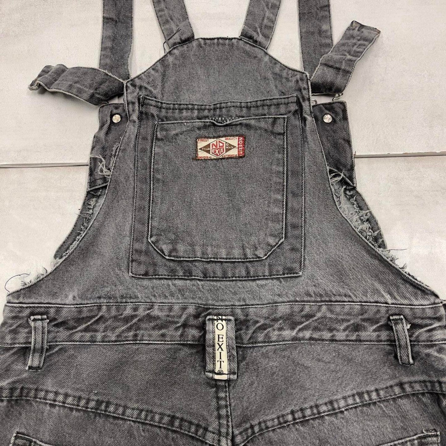 Vintage baggy No Exit dungarees W32L32 black mens denim overalls