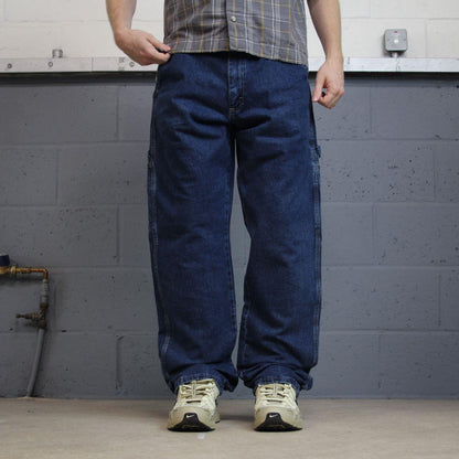 Wrangler carpenter jeans y2k blue loose leg denim