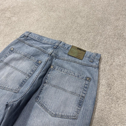 Y2K baggy denim surf jeans W36L32 blue Loose leg Dodeca skater style loose leg jeans