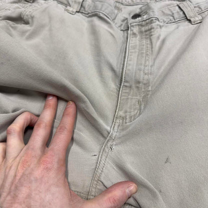 Y2K Carhartt carpenter jeans beige Relaxed fit canvasy skate style workwear cargo pants