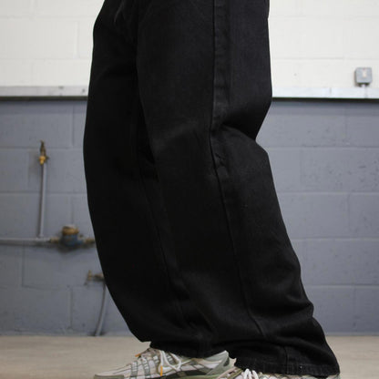 Black Levi's 505 jeans W40L29 thick denim 90s style skater pants 5 pocket red tab logo
