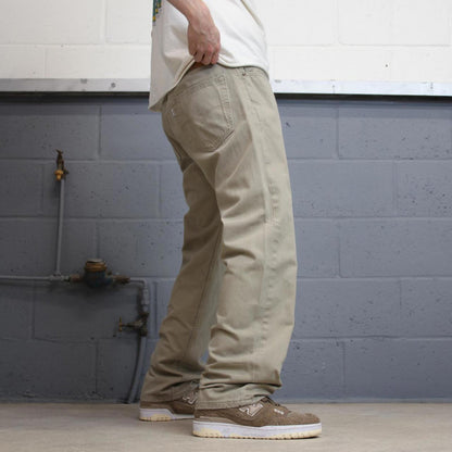 Beige Levis 505 jeans W36L32 loose straight leg y2k style pants white tab logo