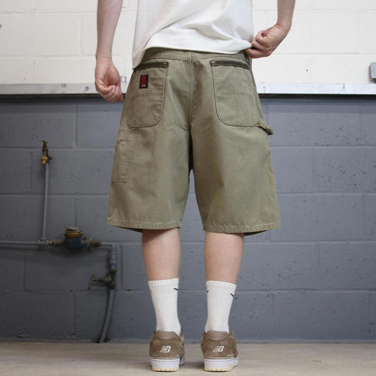 Khaki Wrangler carpenter Jorts W36