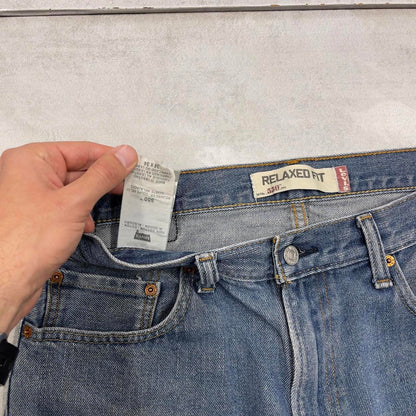 Baggy Levis 550 jeans W34 L34 blue loose 90s relaxed style skater jeans red tab logo