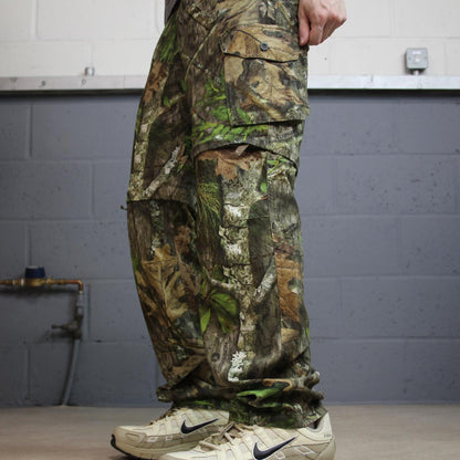 Mossy Oak convertible camo cargo pants shorts S green Magellan lightweight hiking zip off legs
