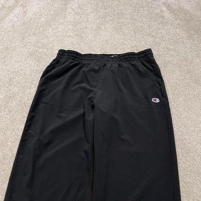 Y2K Champion tracksuit bottoms charcoal black Lightweight unlined drawstring track pants