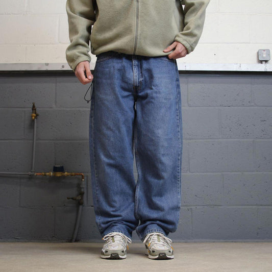 Vintage y2k Levis 550 jeans blue Casual style 5 pocket 100% cotton denim pants
