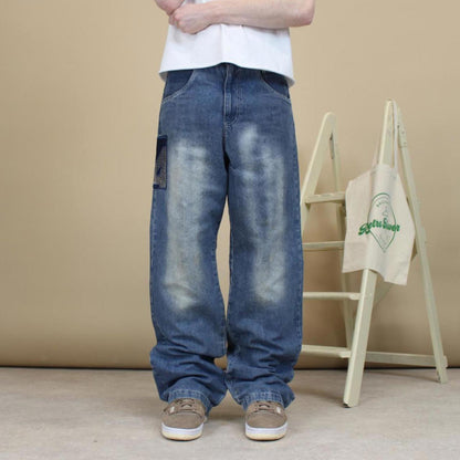 Baggy embroidered y2k style jeans W31L33 Small loose Spotgang Spotwear
