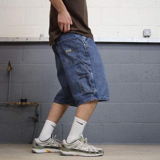 Y2k Wrangler carpenter shorts skater style blue W38 Denim loose summer jorts