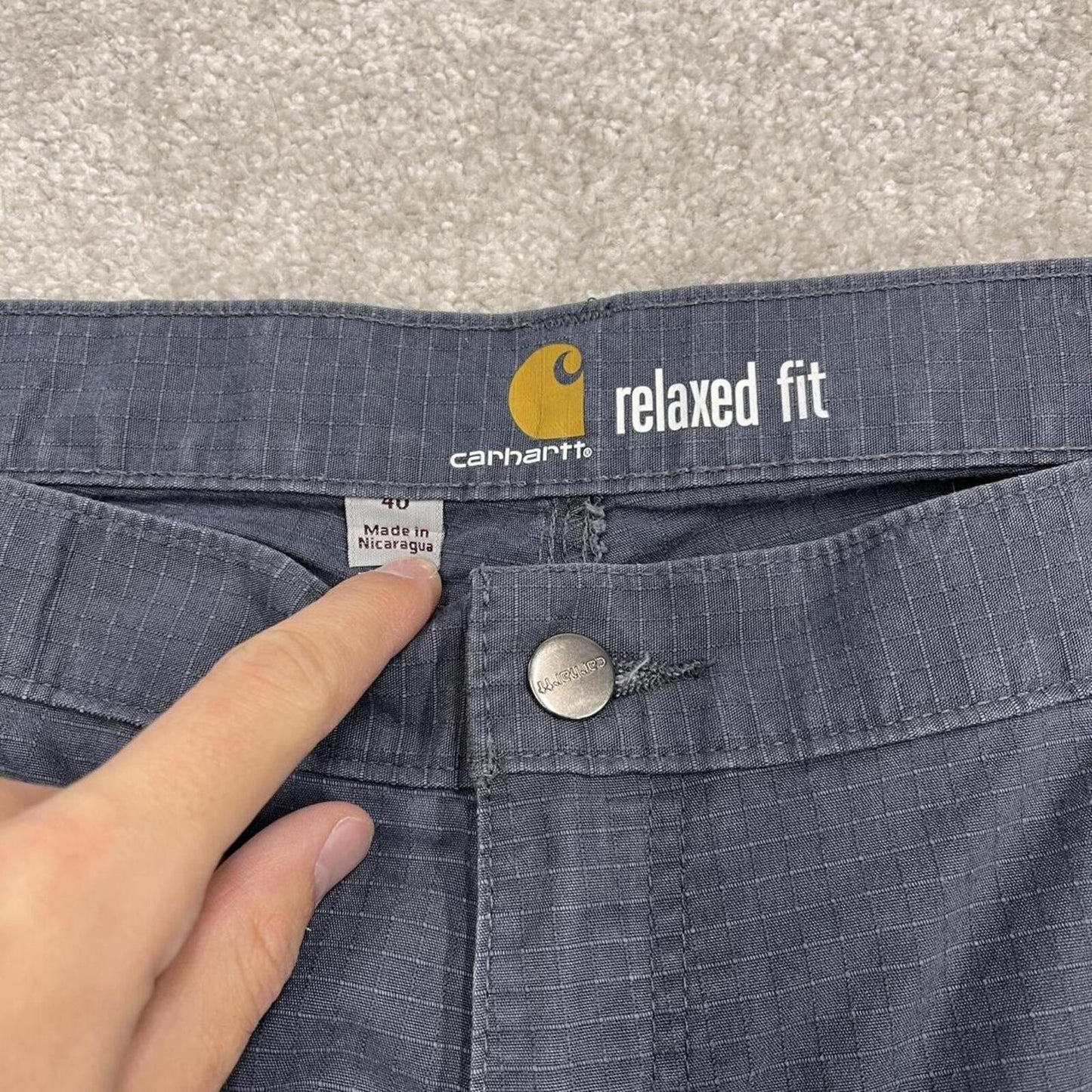 Carhartt cargo shorts carpenter y2k grey navy Thick canvas skater style workwear cargos