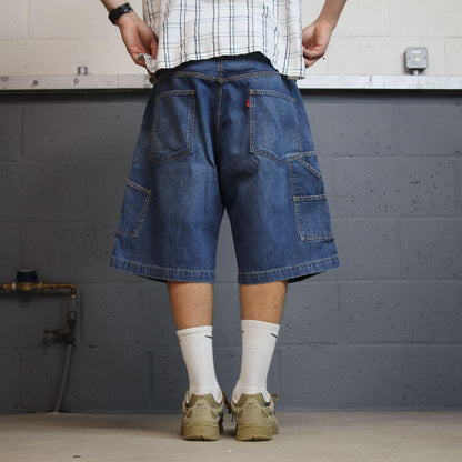 Levi’s baggy denim shorts y2k carpenter blue Loose fit surf jorts skate style red tab logo