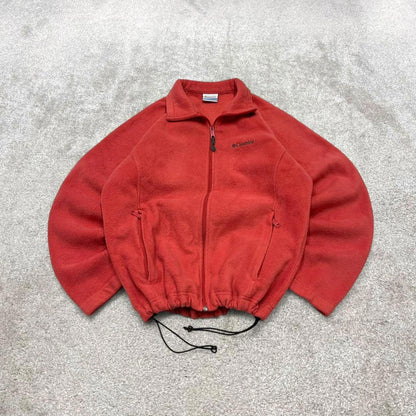 Coral Columbia technical fleece Large women's y2k style full zip up autumn adjustable waist