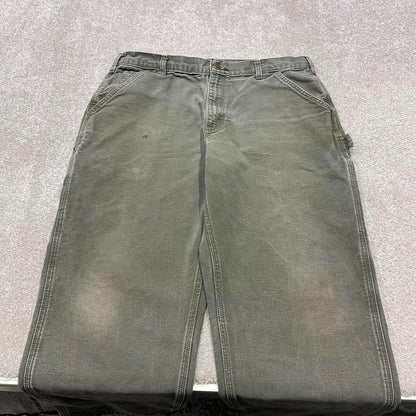 Y2K baggy Carhartt carpenter jeans green Loose wide leg canvas skate style workwear cargo pants