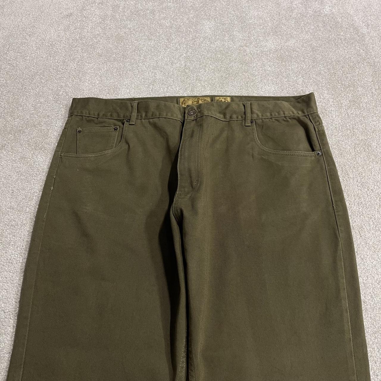 Y2K Evolution In Design jeans W44L32 green denim 100% cotton stitch design