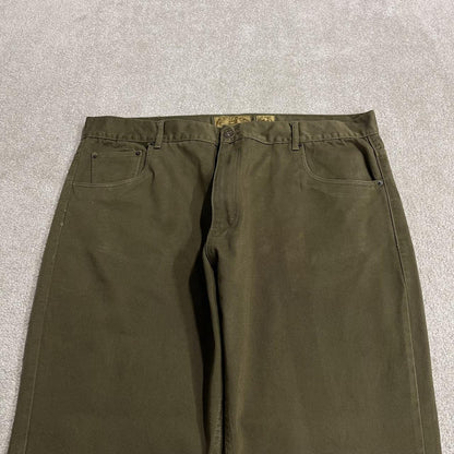 Y2K Evolution In Design jeans W44L32 green denim 100% cotton stitch design