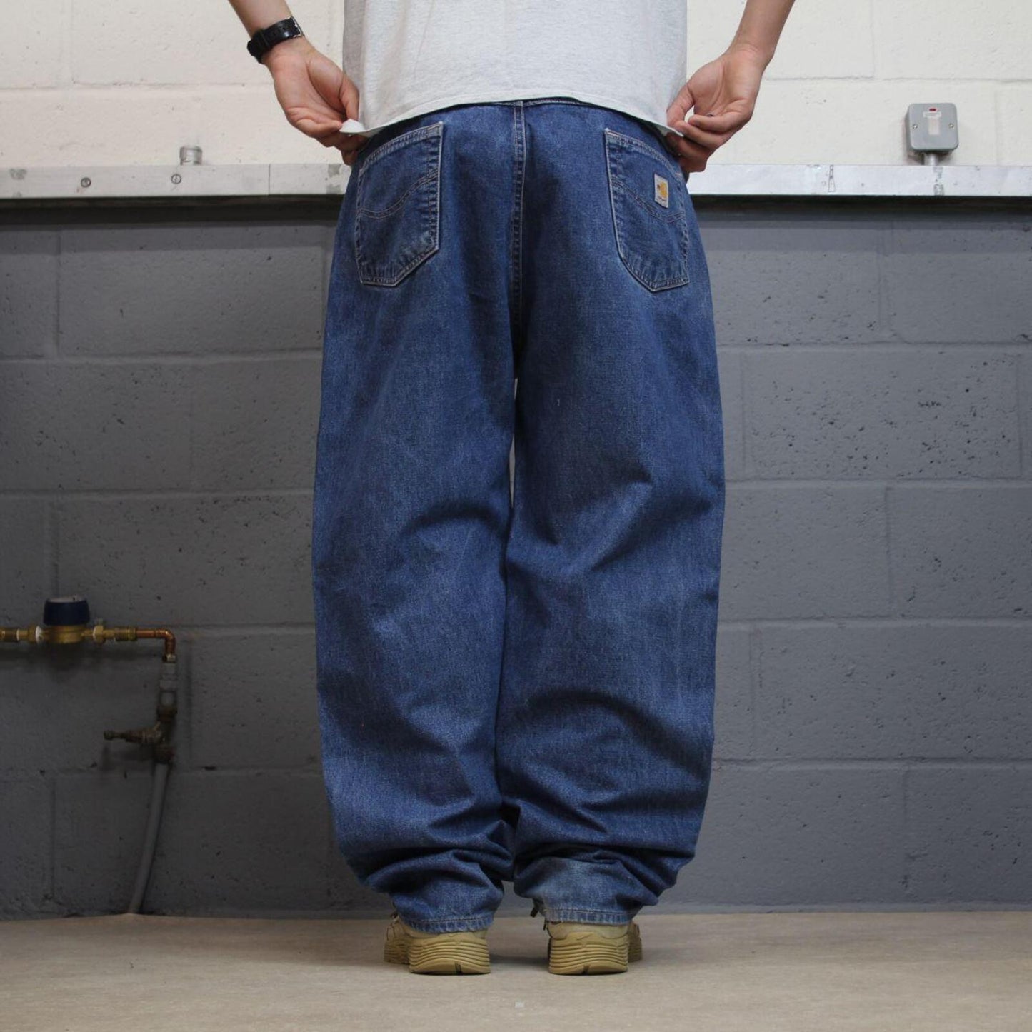 Carhartt baggy jeans y2k denim blue Loose fire resistant workwear skate pants