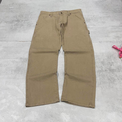 Tan Wrangler carpenter jeans W34L30 loose cargo skater style jeans