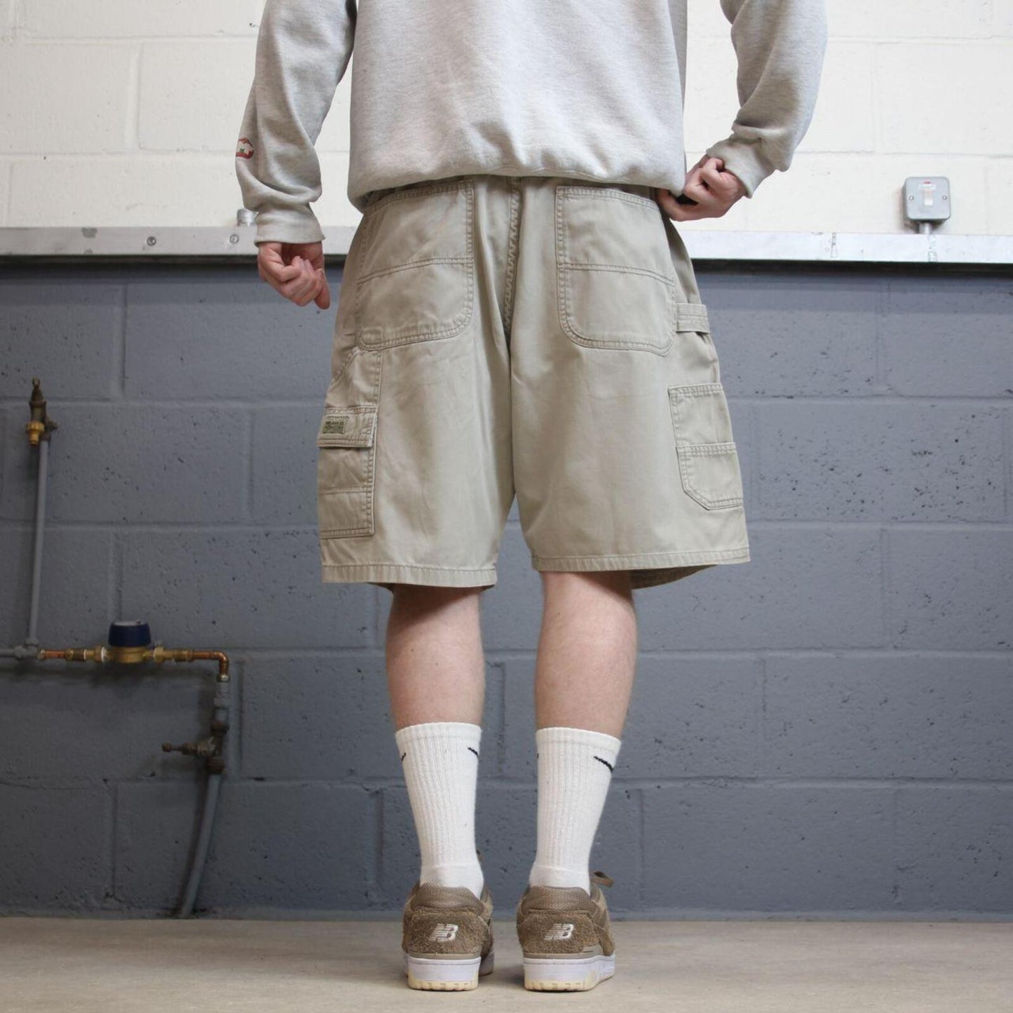 Wrangler carpenter shorts summer beige Loose 100% cotton cargo shorts summer festival