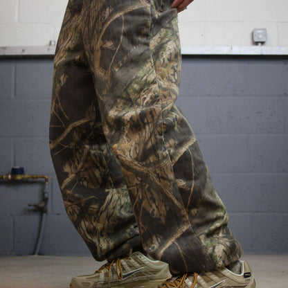 ScentLok canvas camo joggers y2k khaki L Mossy Oak camouflage sweatpants elastic drawstring waist