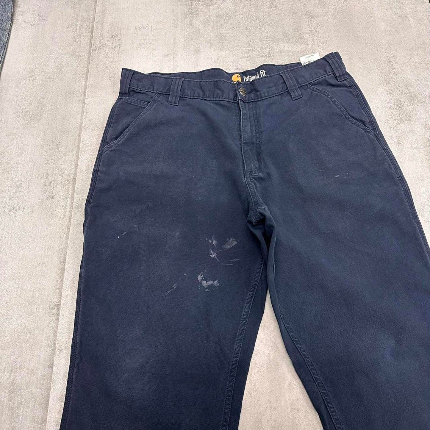 Navy Carhartt Carpenter pants W36L29 relaxed fit 90s style skater cargos