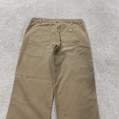 Carhartt carpenter pants y2k relaxed utility trousers tan Straight leg skater style workwear pants