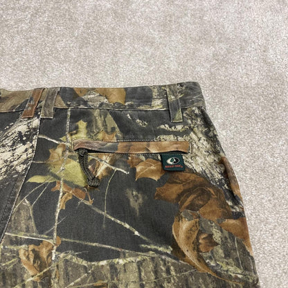 Mossy Oak baggy camo cargo pants y2k wide leg khaki Leaf camouflage utility hunting cargos