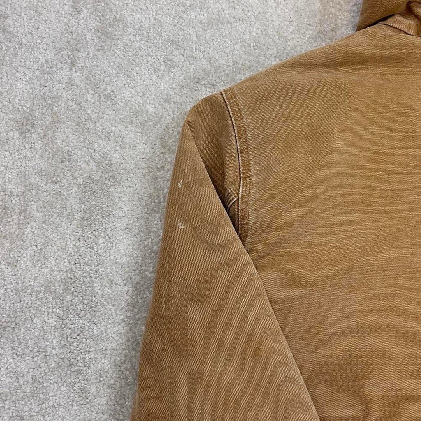 Sand brown Women's Carhartt hooded active jacket Large canvas work coat
