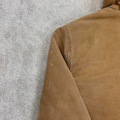 Sand brown Women's Carhartt hooded active jacket Large canvas work coat