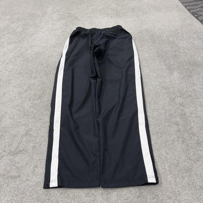 Nike tracksuit bottoms Y2K black Loose fit mesh lined embroidered side stripe track pants