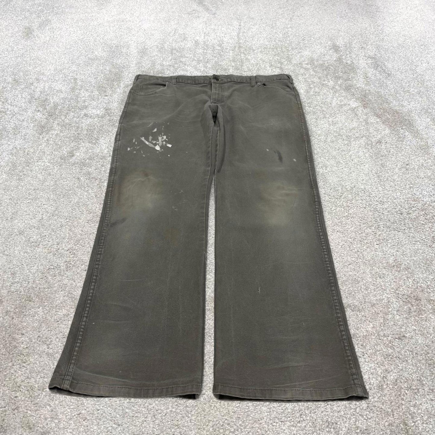 90s Dickies carpenter jeans workwear W40L32 00s skate style green canvasy worker cargos