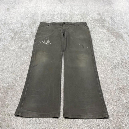 90s Dickies carpenter jeans workwear W40L32 00s skate style green canvasy worker cargos
