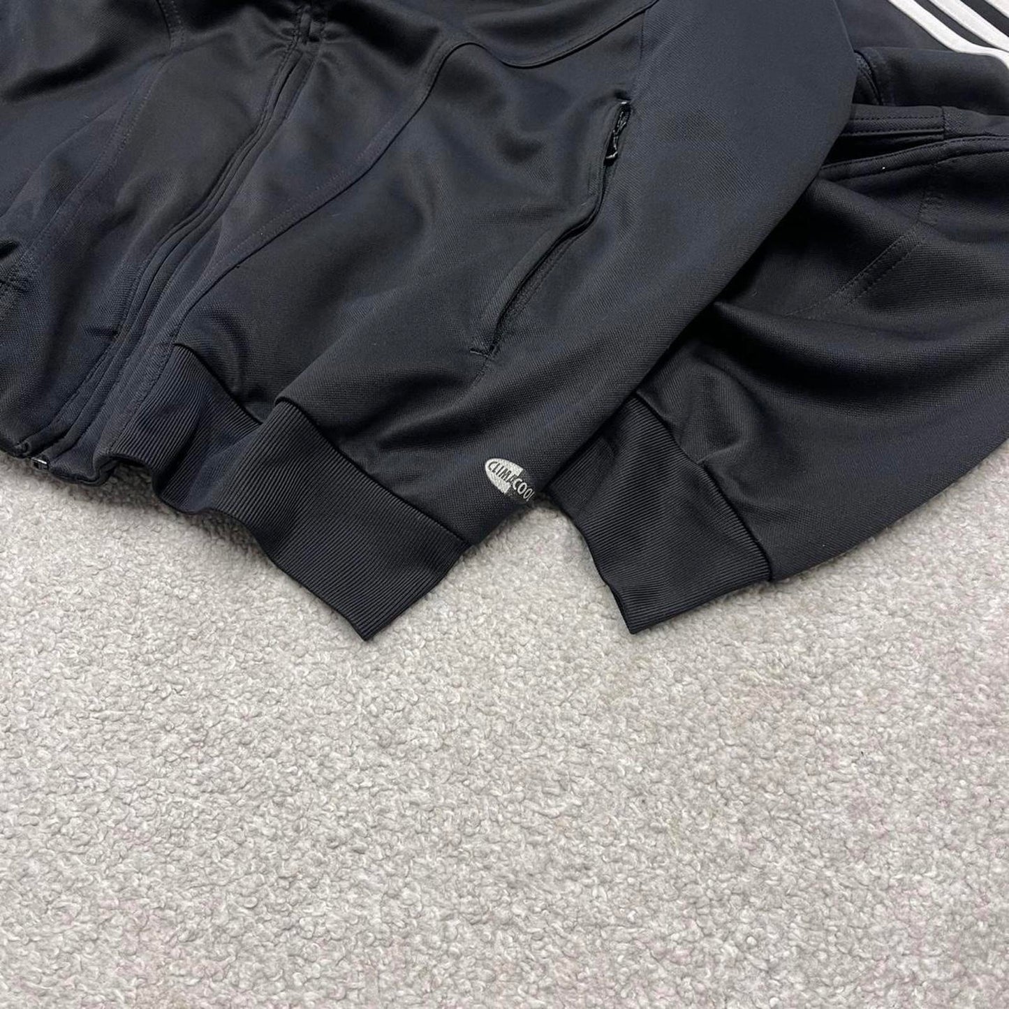 Vintage Adidas track jacket XXL men's y2k 00s style black funky sports tracksuit