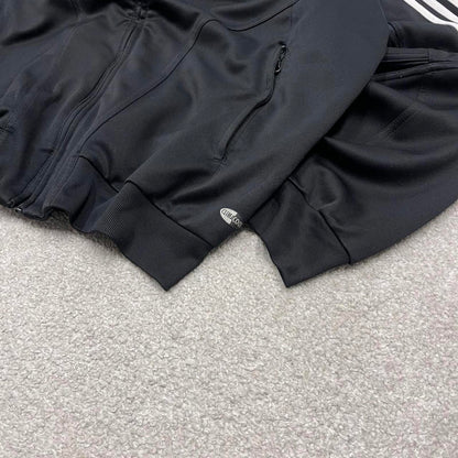 Vintage Adidas track jacket XXL men's y2k 00s style black funky sports tracksuit