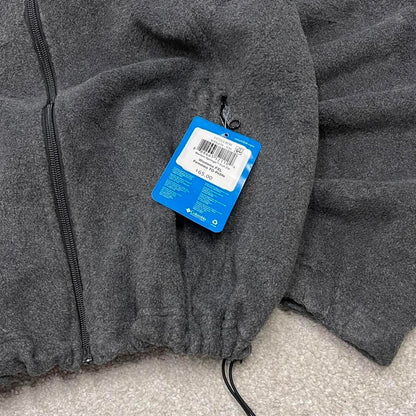 00s Columbia technical fleece PXL women's grey full zip up y2k style autumn adjustable waist