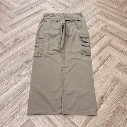 Y2K Wrangler cargo pants tan Loose straight utility workwear skater trousers