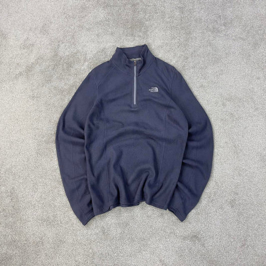 The North Face technical fleece Medium purple grey Women's 1/4 zip y2k style autumn