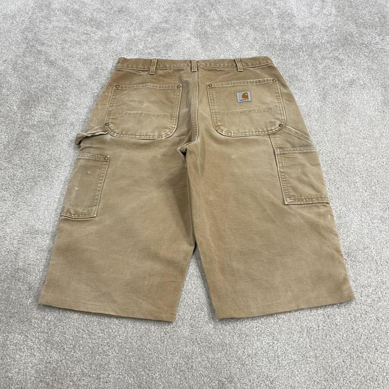 Carhartt carpenter shorts double knee tan Long canvas skater style cargo work jorts