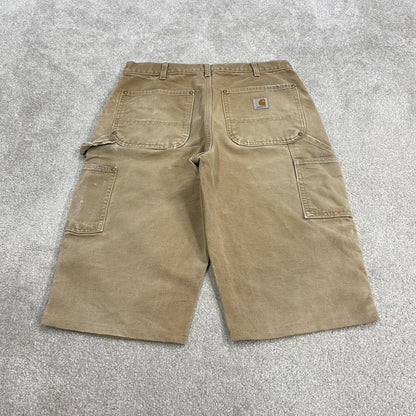 Carhartt carpenter shorts double knee tan Long canvas skater style cargo work jorts