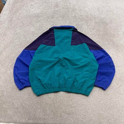 Vintage y2k Columbia technical windbreaker jacket green Bomber style lightweight jacket elasticated