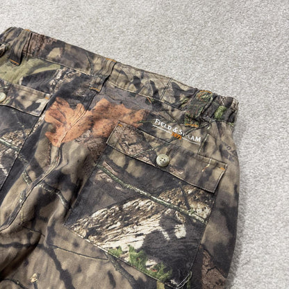 Field & stream mossy oak camo cargo pants medium khaki straight camouflage hunting utility trousers