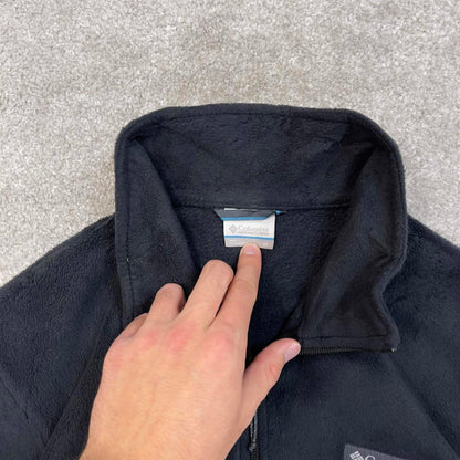 Black Columbia technical full zip fleece M y2k style autumn adjustable waist