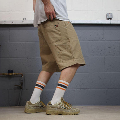 Baggy carpenter shorts canvas work tan Jesse James loose skate style summer festival jorts