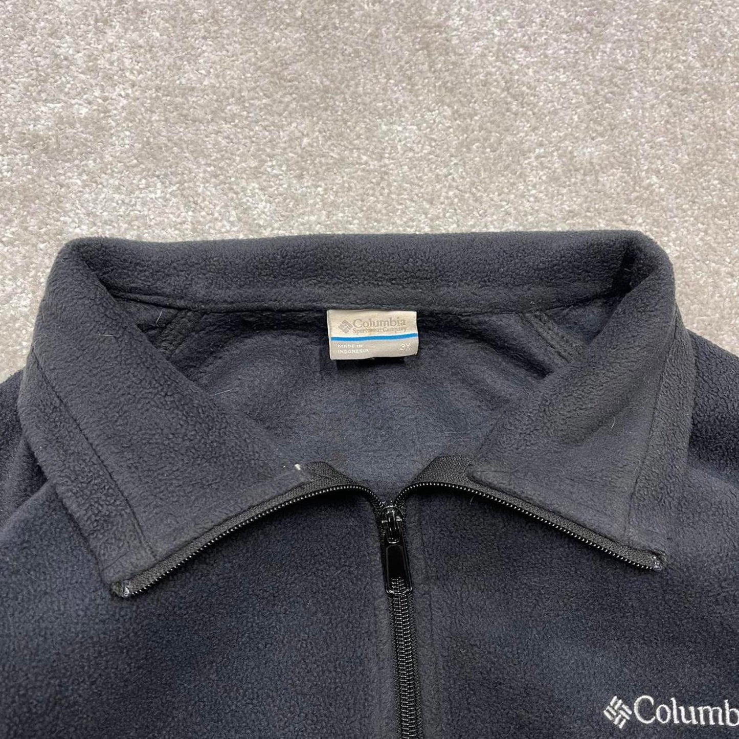 00s Columbia technical fleece 3XL women's black full zip up y2k style autumn adjustable waist