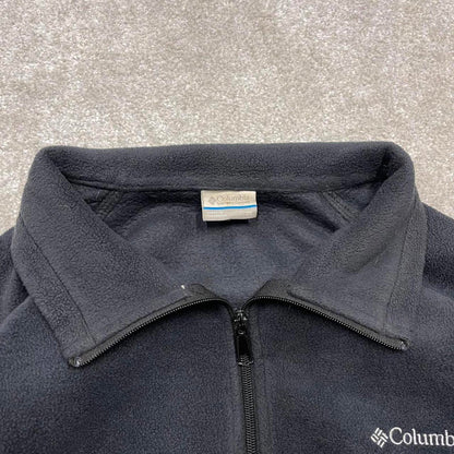 00s Columbia technical fleece 3XL women's black full zip up y2k style autumn adjustable waist