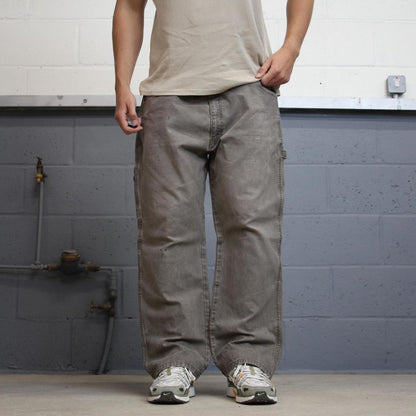 Baggy Dickies carpenter jeans W40L28 khaki brown denim 90s style canvas cargos