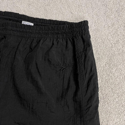 Vintage Reebok tracksuit bottoms loose black Large embroidered logo y2k drawstring track pants