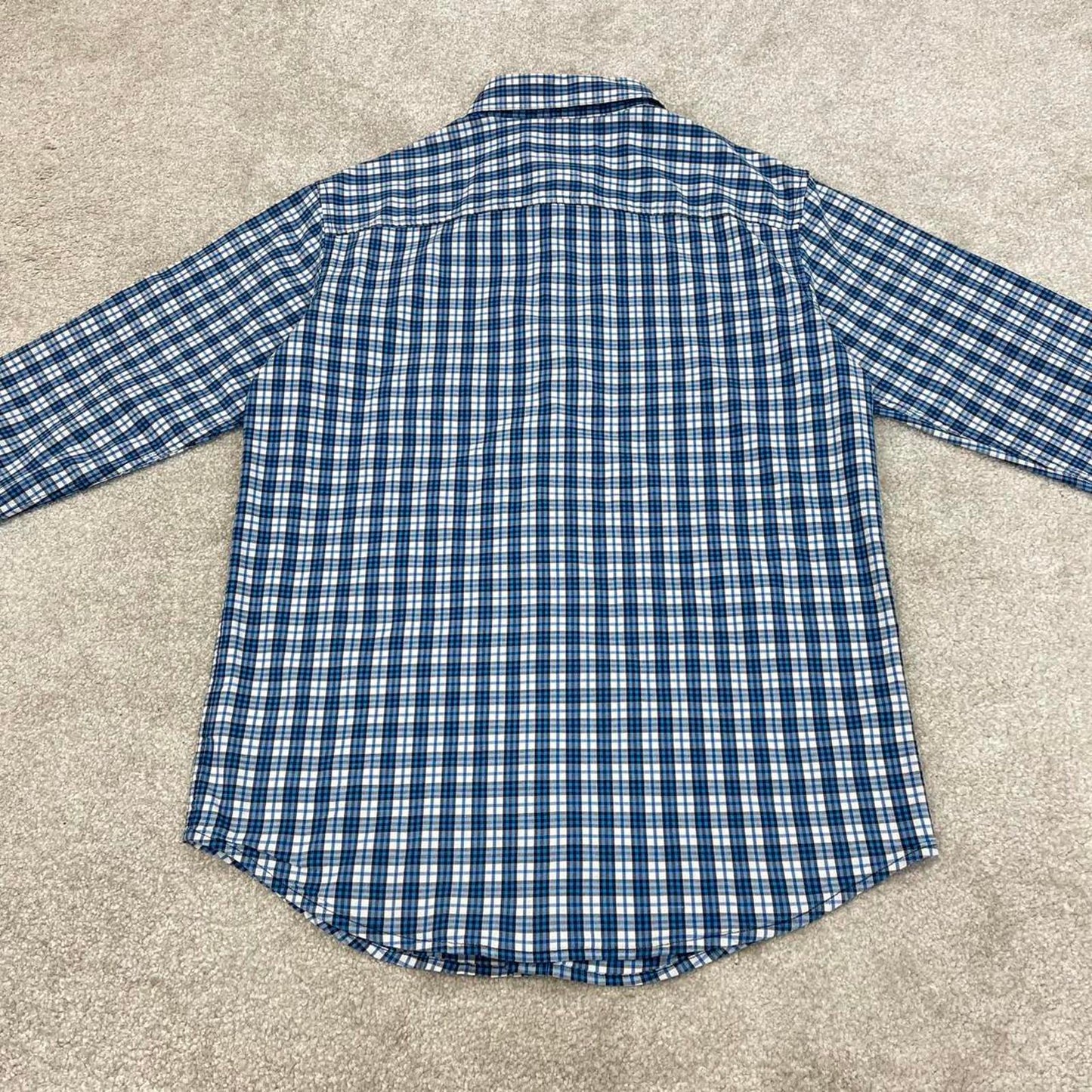 Blue checkered Columbia technical shirt Medium women's long sleeve button up autumn y2k style