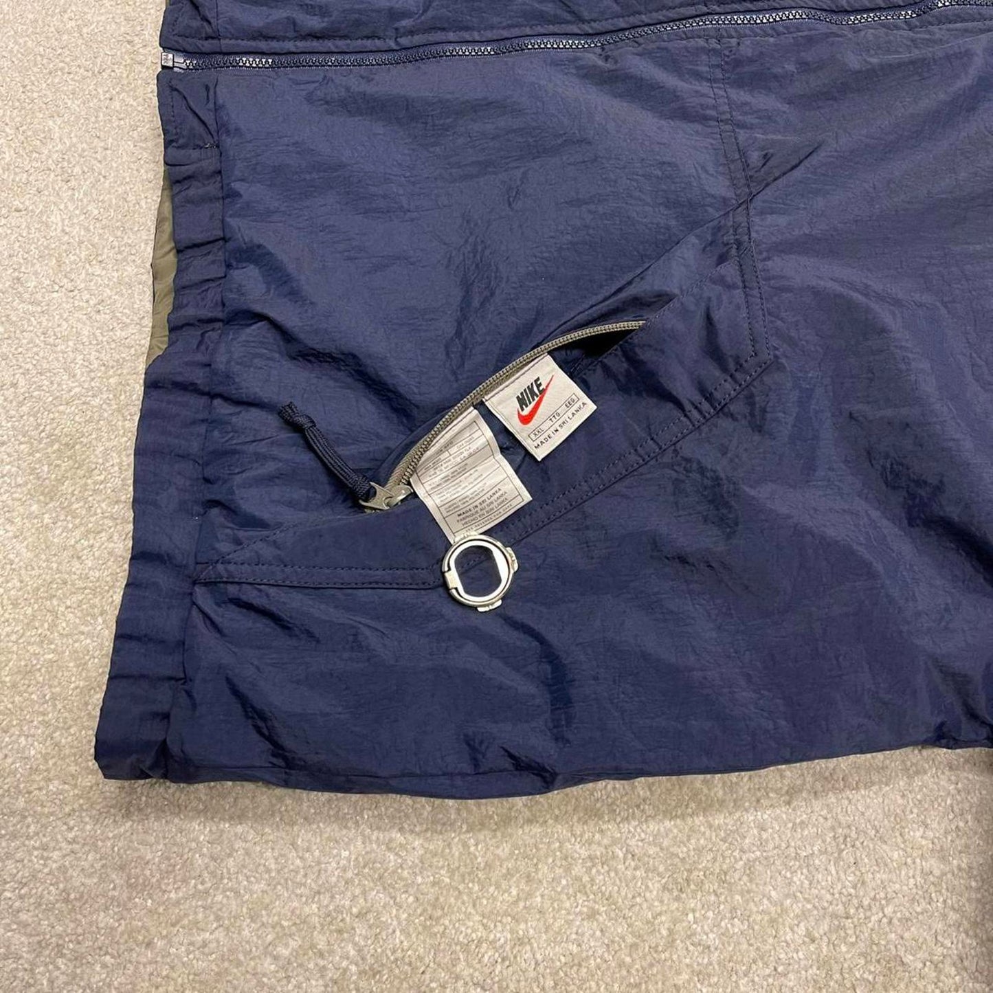 Reversible Nike technical jacket XXL men's y2k 00s style padded tech coat embroidered Swoosh