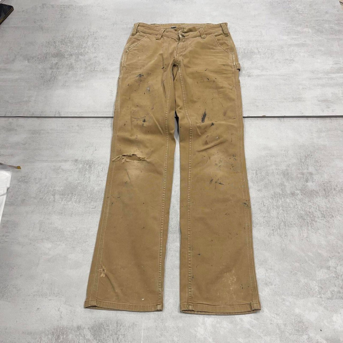 Tan Carhartt carpenter pants size 2 Tall (W29) original fit cargos