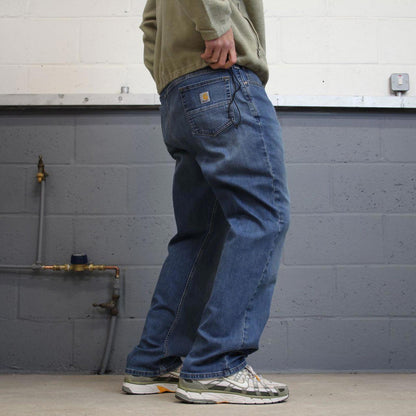 00s Carhartt workwear jeans W42L30 90s skater style relaxed fit blue denim 5 pocket work pants